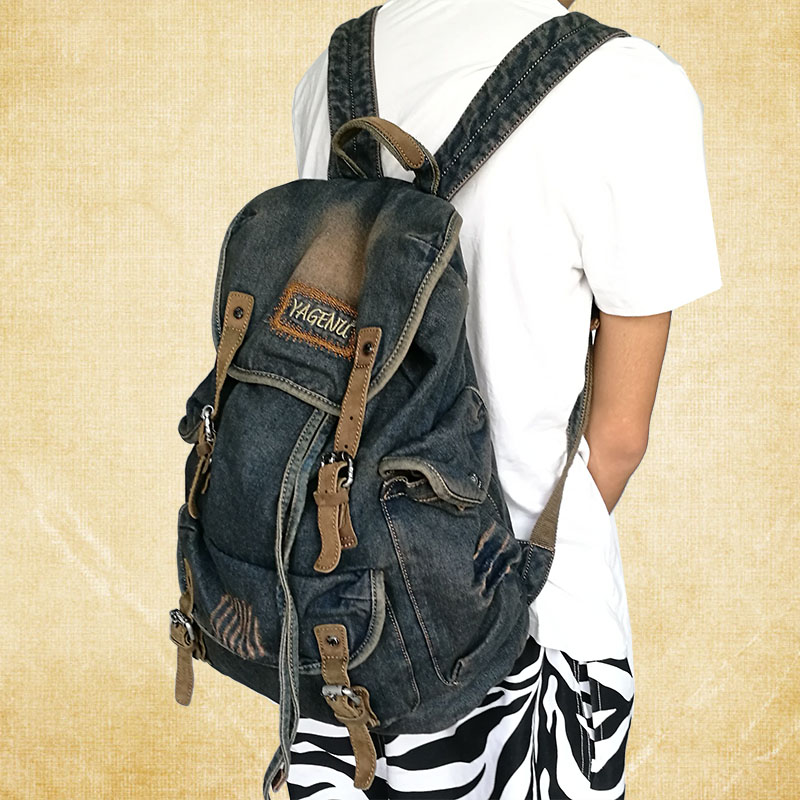 Canvas Backpack Casual - Tas Ransel Kasual dengan Desain Retro,