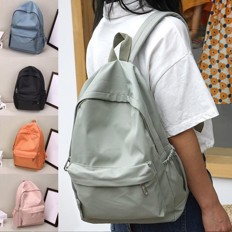 Ransel Kasual Warna Solid untu - Canvas Backpack Casual ulasan dan harga